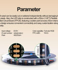 Close-up of 1 Meter WS2812B RGB LED Strip Light Bundle With USB Controller and Extension Cable for Bambu Lab X1 P1P P2S H2D