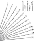 Extra Long 16 Inch Wood Drill Bit Set 12 Piece Spade Paddle Flat Bit Kit With Three Eighths Inch To One Inch Sizes Carbon Steel