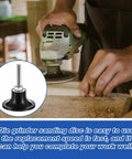 Person using die grinder with 12 Pack 2 Inch Quick Change Disc Pad Holder Roll Lock System With Quarter Inch Shank for woodworking