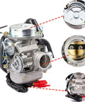 Beefed Up 24mm 150cc Carburetor Kit For Scooters And Go Karts 4 Stroke Engine With Starter Solenoid Fits 152QMJ 157QMJ
