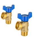 Two Pack Brass Boiler Drain Valve Three Quarter Inch MIP to Three Quarter Inch MHT Plumbing Fitting Blue