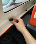 Person installing No Tools Needed Hard Top Removal Fastener Kit With Nylon Thumb Screws And Zinc Stud Nuts For Jeep Wrangler