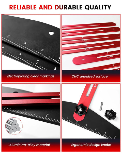 Aluminum Stair Tread Template Tool 8 To 60 Inch Jig showcasing electroplating, anodized surface, and ergonomic design features.