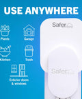 Heavy Duty Plug In Insect Trap For Indoors, mounted on wall near icons for various uses in home settings.