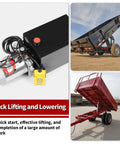 12V DC Hydraulic Power Unit for Dump Trailers 8 Quart Double Acting Pump with 15 Foot Remote seen in lifting dump trucks