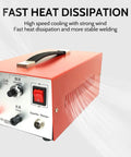 30A Jewelry Spot Welder With Dual Mode Power For Fine Wire Welding, professional pulse welding machine in red featuring front panel controls.