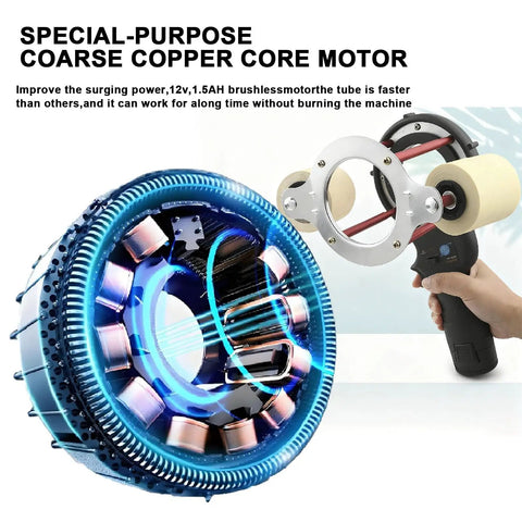 Top Rated Automatic Tube Wrapping Machine For Air Conditioning Ducts And Copper Piping close-up of coarse copper core motor details.