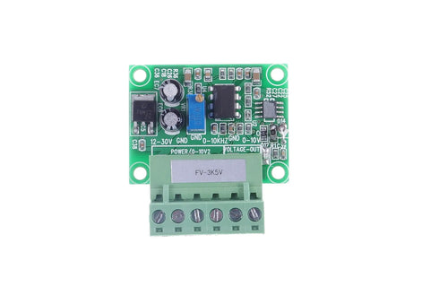 Top view of Plug And Play Frequency To Voltage Converter Module 0 To 3 KHz To 0-5 V Analog Output For PLC Inverter Interface with terminals