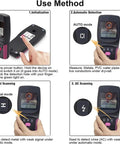 Electronic Stud Finder, Professional Wall Scanner with Wood, Metal, Live Wire Modes, Digital Detector usage instructions images.