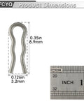Throttle Cable Linkage Clips 928 Zinc Carb Linkage Clips Kit Qty 12 For Carbs And Choke Linkages On 2 Bbl 4 Bbl Tri Power And Dual Quad Setups Built Tough Micro Clip Accessories, 0.35in x 0.126in clip shown with dimensions