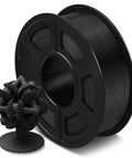 ASA 3D Printer Filament 1.75mm Black 1kg Spool UV Rain And Heat Resistant For Outdoor Functional Parts, shown with printed gears