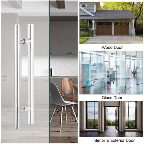 Built Like A Tank Heavy Duty Barn Door Push Pull Bar Two Handed Grip Adjustable 24 To 59 Inches Cool Silver Stainless Steel Wall Mounted Grabbar Glides Smooth As Butter Fast Install