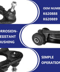 12pcs Front Suspension Control Arm Set For 2007 Through 2014 Chevy Tahoe Direct Fit OE Replacement Front Left And Right Arms For A Smooth Quiet Ride And Easy Bolt On Install, black steel arm with ball joint and bushings