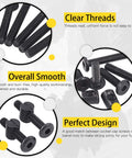 No Sweat Setup M6 Hex Socket Barrel Nuts 120 Piece Black Zinc Hardware Assortment Kit For Baby Crib And Furniture Build With 35Mm To 75Mm Screws, black screws with clear threads and smooth designs.