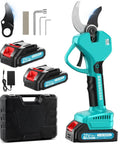 Smooth Cordless Electric Pruning Shears featuring brushless motor, two 2Ah batteries, SK7 steel blade, cordless design for easy trimming.