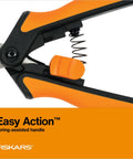 6 Inch Pruning Snips For Flower Stems, Herbs, Buds, And Small Plants With Stainless Steel Blades showing easy action spring handle