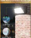 Mounted 120W Outdoor LED Wall Pack Light With Dusk To Dawn Sensor on brick wall, featuring waterproof design and flood lighting for buildings.