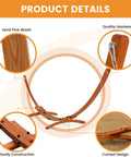 Product details of 13 Ft Outdoor Arc Wood Hammock Stand For Two People with Pine Frame, Carabiners and Chains Included, 500 lb capacity