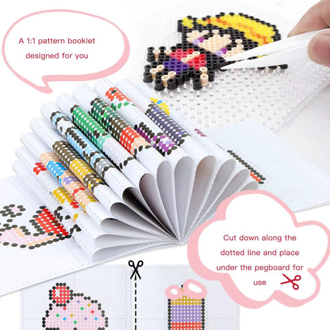 Fuse Beads Craft Kit With 15000 Beads In 72 Colors 5mm Beads Includes Pegboards Melting Beads Ironing Paper Tweezers Colorful Hooks