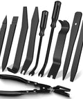 10 Piece Auto Trim Removal Tool Kit With Plastic Pry Tools And Clip Pliers For Car Panels Dash Door Clips And Upholstery Scratch Free Rivet Clip Removal Set Pro Grade