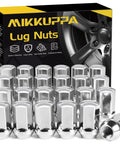 24 Pcs Lug Nuts M14x1.5 Chrome Closed End One Piece Wheel Nuts Replacement For Chevy Silverado Suburban Tahoe GMC Sierra Yukon Cadillac Buick Dodge Chrysler Ford F150 Expedition Ram 1500 OEM Style displayed with packaging