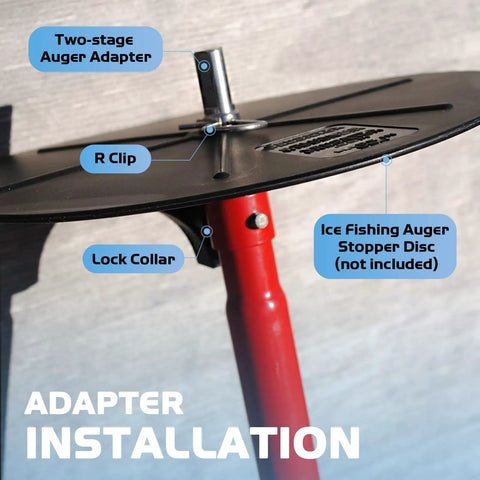 Two Stage Auger Drill Adapter For 1/2 Inch Hand Drills And 3/4 To 7/8 Inch Augers, Lock Collar, R Clip, L Shaped Wrench, Hole Digger For Garden Planting, Easy Hole Digging, Durable Attachment For Landscaping Projects
