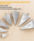 5 Pack Pyramid Sinkers Saltwater Lead Fishing Weights 1 Oz To 32 Oz Triangle Surf Bank River Catfish Pompano Sinker Set