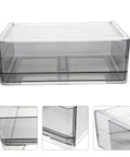 Revamp Your Drawer Routine With These Slick Stackable Underwear And Sock Storage Bins Crafted From Heavy Duty Pet Plastic To Keep Your Closet Super Clean And Fully Sorted. Grey PET plastic storage bin with shockproof design.