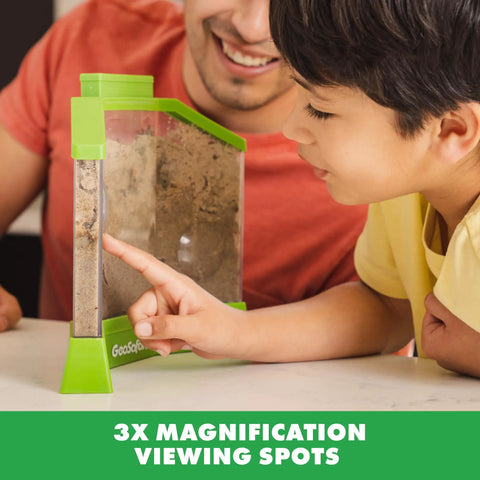 Child observing Ant Factory Classroom Ant Farm With Live Ants For Hands On STEM Learning At Home Kids Science Kit Escape Proof Habitat