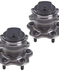 Rear Wheel Bearing And Hub Assembly For Nissan Rogue And Rogue Sport 5 Lug Direct Replacement Fits 2008 To 2020 Rogue And 2017 To 2022 Rogue Sport Qashqai For A Smooth Quiet Ride And Solid Handling, shown in set of two