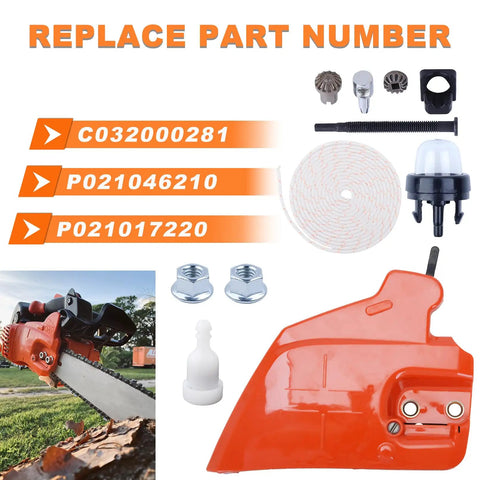 Chain Brake Side Clutch Cover Kit For Echo CS 370 400 420ES Chainsaws, Sprocket Guard Cover, Replacement parts layout
