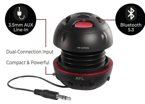 Ultra Portable Tiny But Mighty Mini Bluetooth Speaker With 3.5mm Aux Input Built In Mic And Plug And Play Ideal For Laptop MP3 Smartphone Or Any Device Compact Travel Sized Wireless Speaker Black Ready To Rock