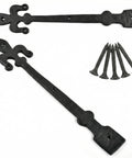 12 Inch Heavy Duty Decorative Hinges for Garage Doors and Barn Gates Matte Black Powder Coated Strap Hinge Set with screws