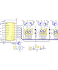 Circuit diagram of Six Digit LED Digital Clock DIY Kit For Arduino Projects, Hands On Soldering Practice Board for Makers.