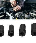 Heavy Duty 4 Piece Locking Wheel Nut Removal Sockets Kit With Protective Sheath Made From Gnarly Aluminum Alloy For Tough Car Tire Changes And Auto Repair Jobs Where Stubborn Bolts Hit Like A Hammer. 4pc 17-26mm removal sockets in use