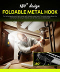 Man using Rechargeable COB LED Work Light With Magnetic Base, Hands Free Trouble Light With Hook for plumbing repair