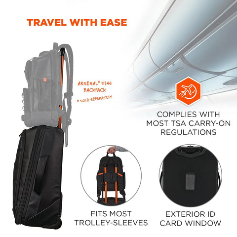 Soft Sided Rolling Carry-On Bag That Expands Up To 1.5 Inches For 42 Liter Capacity with TSA Compliant Features and ID Card Window