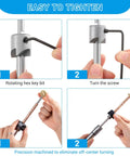 Instructions showing hex key usage in Pen Making Kit With Turning Mandrel And Barrel Trimming Set For Wood Lathe Morse Taper Number Two Shank