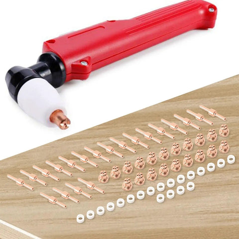 60 Pcs Plasma Cutting Consumables For Pt31 Torch Compatible With Cut40 Cut50 Units Featuring High Conductivity Copper Parts.