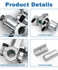 BPV-31 piercing valve set for refrigerator lines; zinc-alloy body, includes 2 valves, 2 hex keys and 4 adapters.