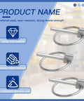 4 Pack Stainless Steel Linch Pins With Ring No Wobble Quick Release Round Cotter Pins 3/16 By 1-3/8 Inch hardware