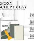 Two Part Epoxy Putty For Underwater And Above Water Repairs 8oz Pool Putty box with spatula front view