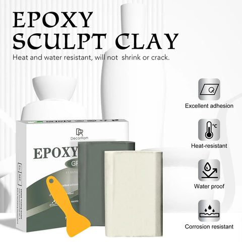 Two Part Epoxy Putty For Underwater And Above Water Repairs 8oz Pool Putty box with spatula front view