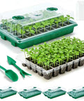 Five Pack Seed Starter Trays Kit With 200 Cells Total See Through Lids And Adjustable Humidity Dome For Quick Seed Germination