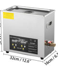 Top Notch Ultrasonic Cleaner Featuring 40 Khz Dual Transducers For Quick Grime Busting And Gentle Polish On Jewelry Watches Tools And Kitchen Gadgets Portable Mini Wash Tank in stainless steel with digital controls and drain.