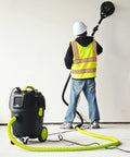 8 Gallon Dust Extractor With Auto HEPA Clean And Remote Control For Woodworking 150 CFM Airflow Power Tool Connector in use
