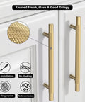 Champagne Bronze Cabinet Pulls 10 Pack 5 Inch Center To Center Knurled Kitchen Cabinet Handles on white cabinets