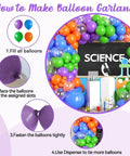 Epic Balloon Arch Kit 122 Pcs Colorful Balloon Garland Set In Purple Dark Blue Green Orange Transparent for Science Birthday