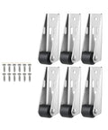 Heavy Hauling Farm Gate Roller Wheels Kit With Slick Ball Bearing Glide, Rock Solid Anti Sag Hardware, No Fuss Low Profile Sliding Rollers For Barns And Wooden Gates, Six Piece Set with metal rollers and screws.