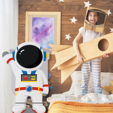 4.67 Ft Astronaut Cardboard Cutout For Space Party Stand Up Backdrop And Photo Prop Perfect For Classroom Decor Vacation Bible School Space Theme Parties Science Fairs And Event Highlights.
